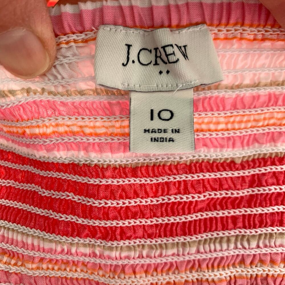 J. Crew Factory Striped Sundress with Smocking Size 10 - Picture 6 of 7
